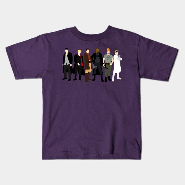 Men of the Whedonverse Kids T-Shirt by TomTrager